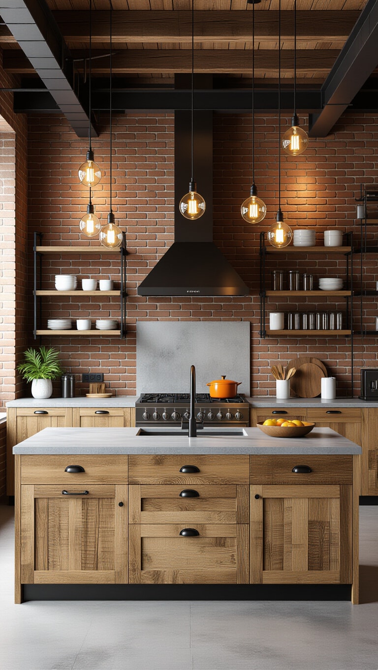 Industrial Chic Light Brown Kitchen