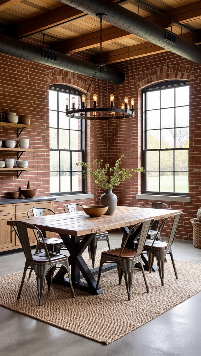 Industrial Farmhouse Dining Room Fusion
