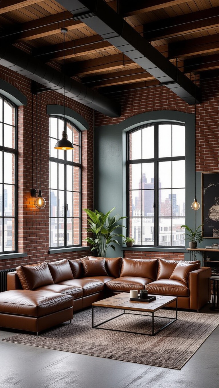 Industrial Loft Duck Egg Blue Living Room