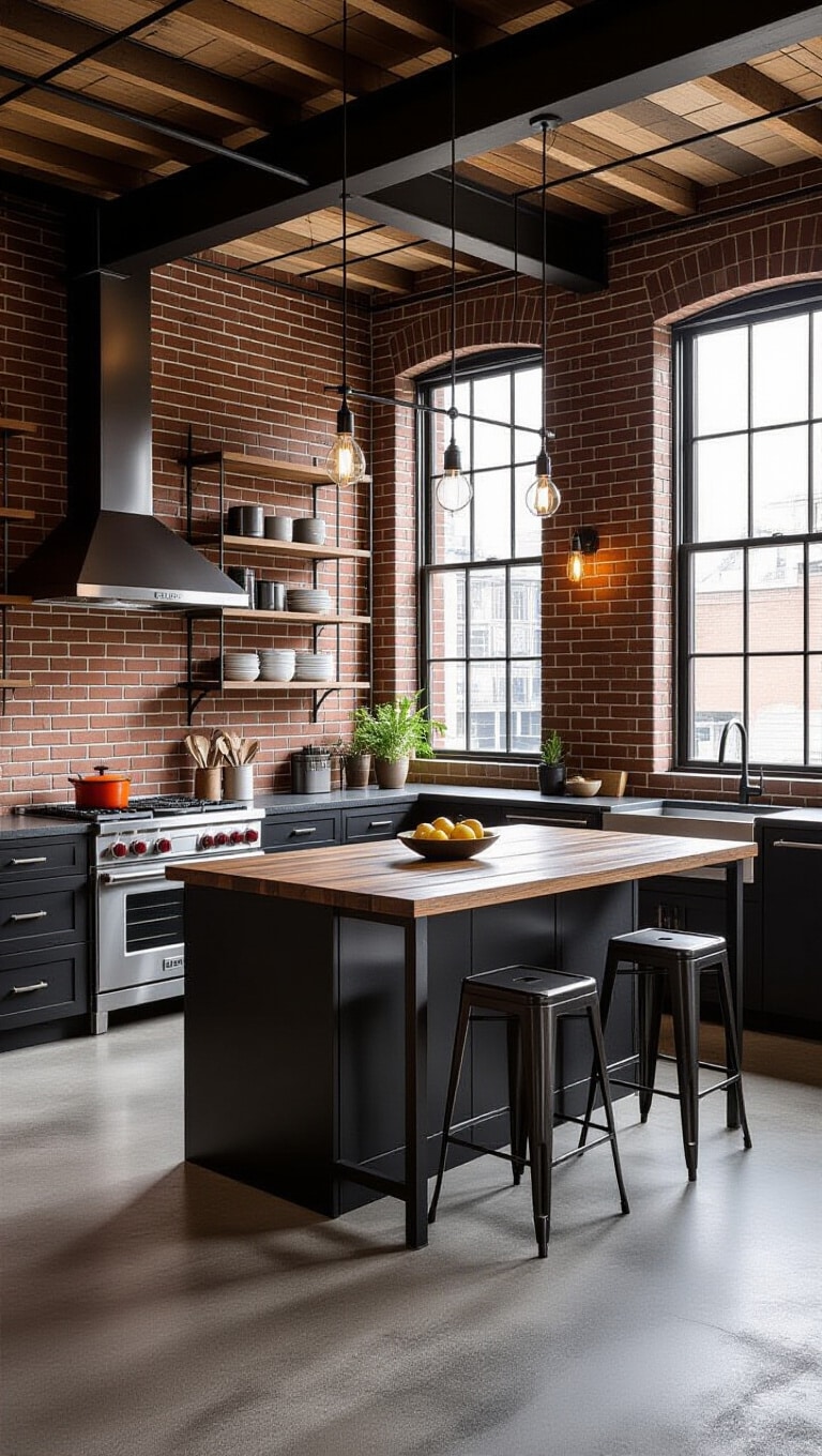 Industrial Loft Fantasy Brown Granite Kitchen
