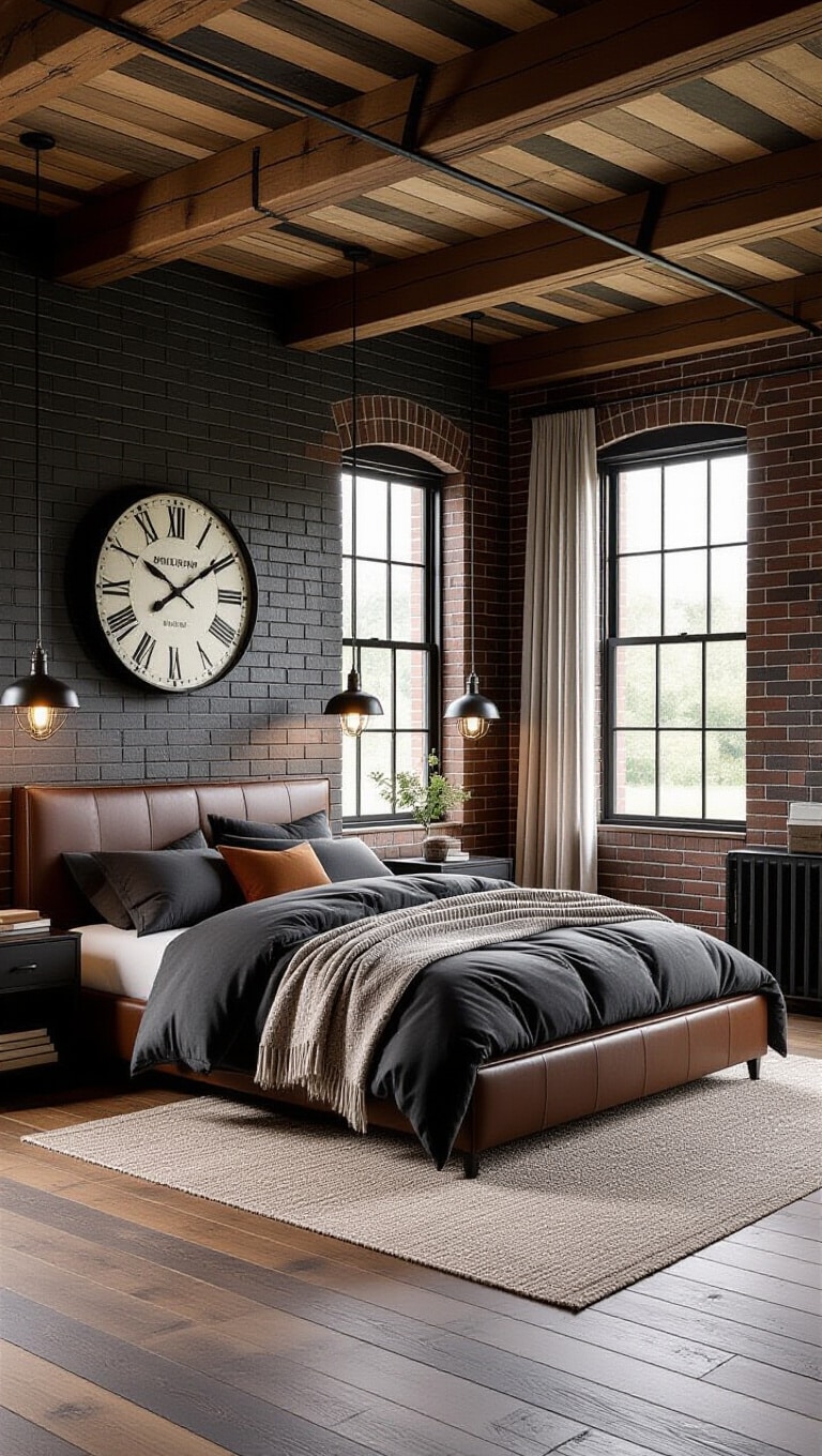 Industrial Moody Farmhouse Bedroom