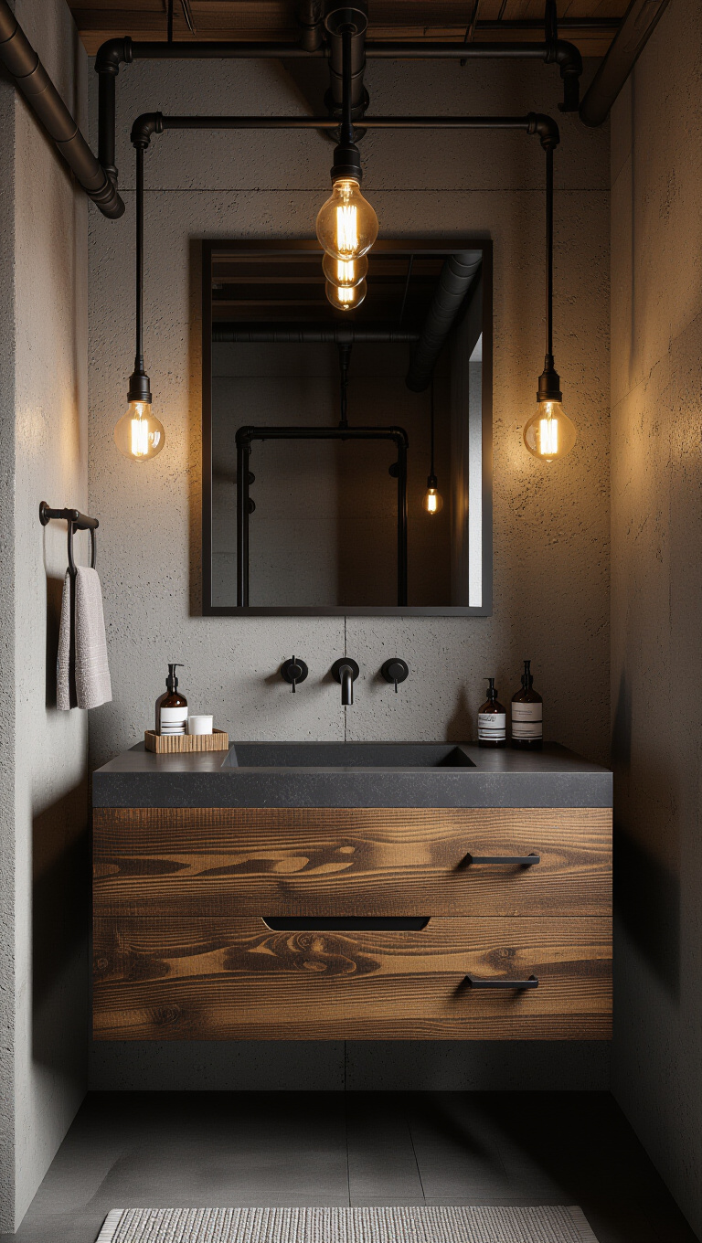 Industrial Style Brown Vanity