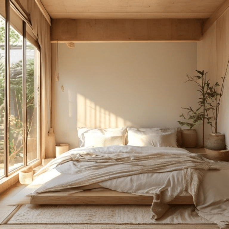 Japandi Beige Zen Bedroom