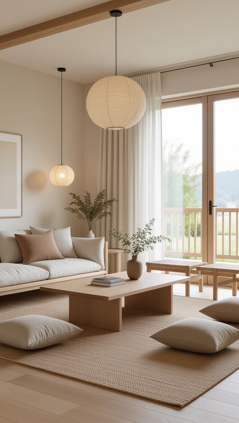 Japandi Brown Rug Living Room