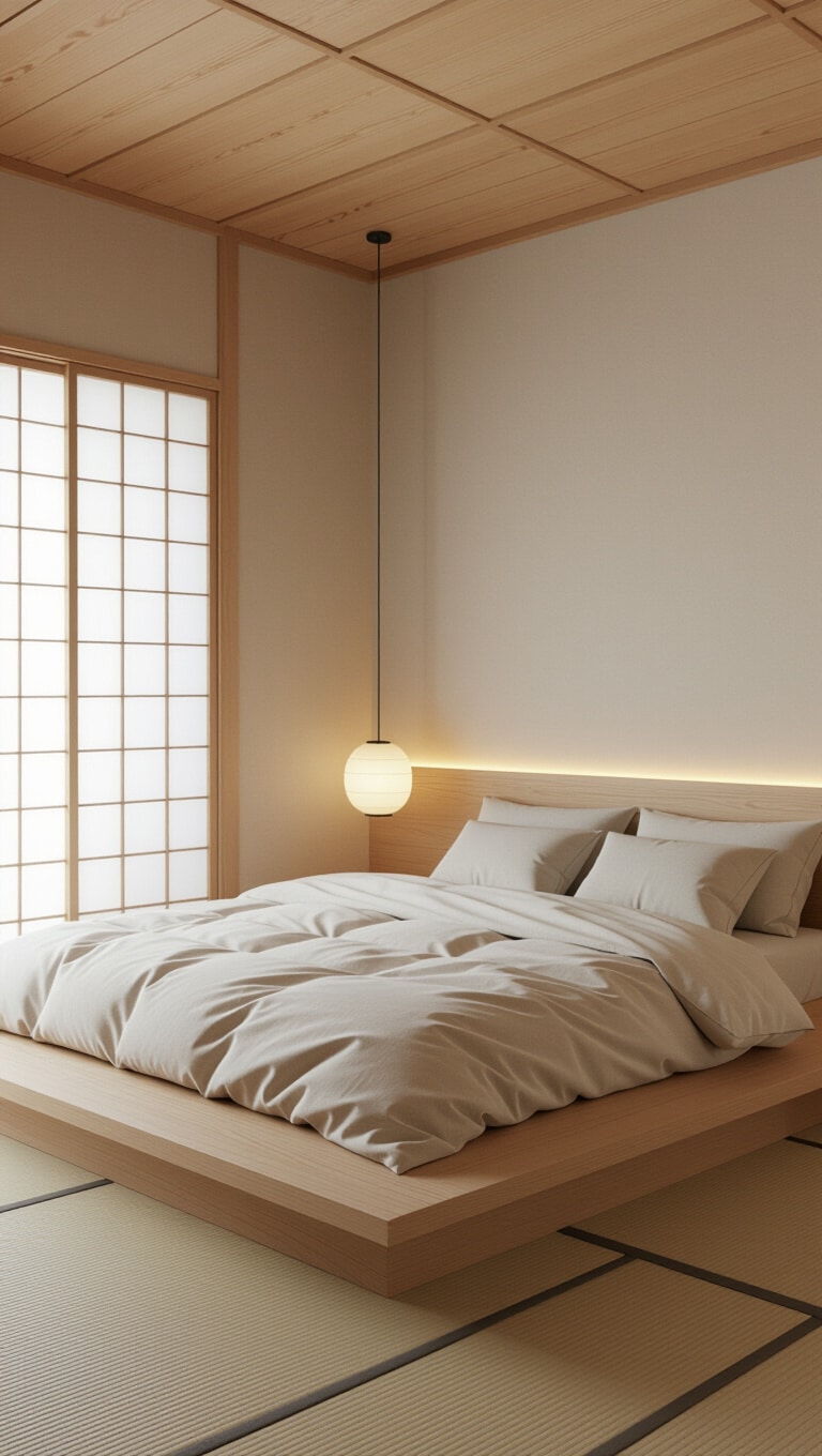 Japandi Inspired Clean Girl Bedroom