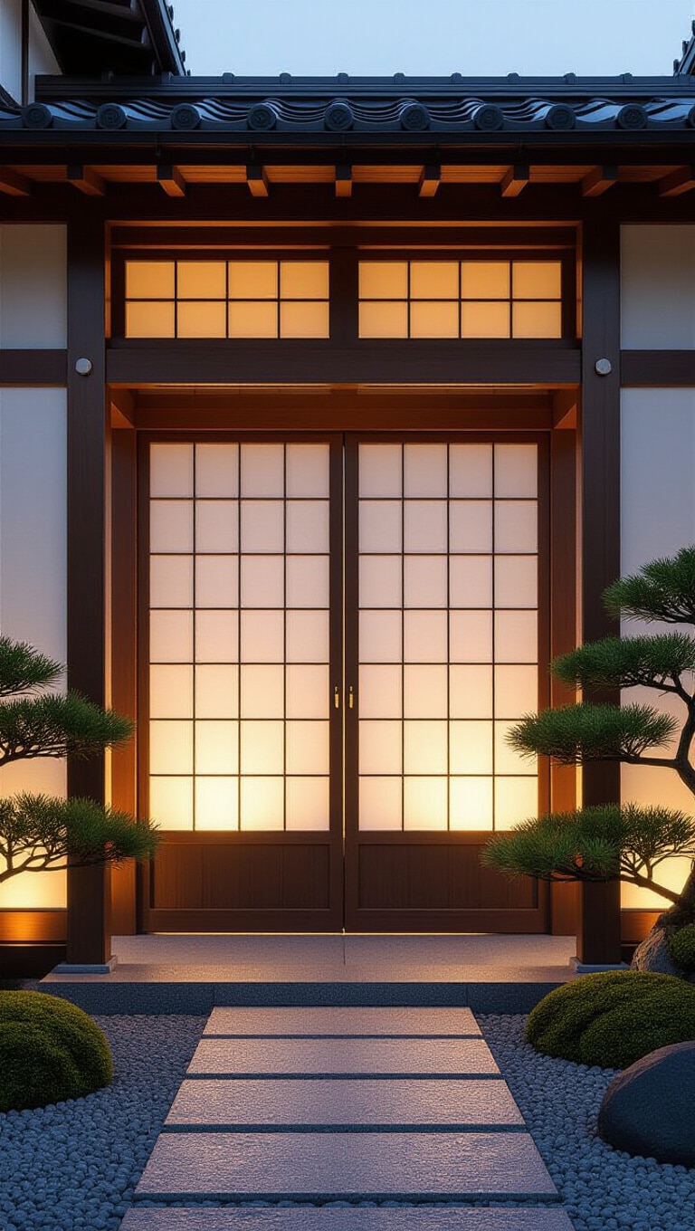 Japanese Shoji-Inspired Entrance Door