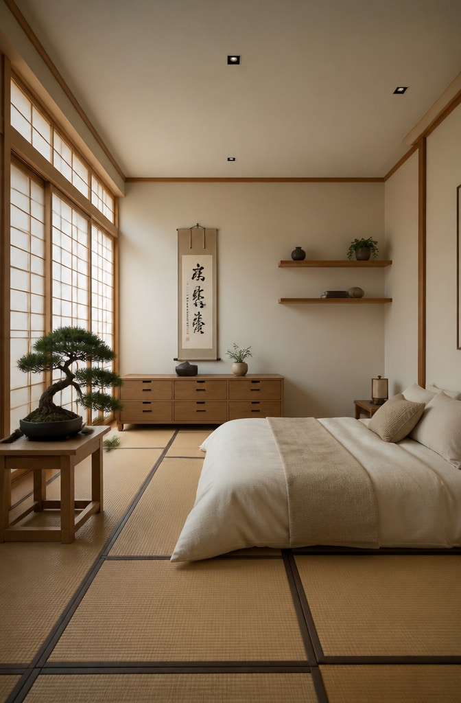 Japanese Zen-Inspired Bedroom Layout