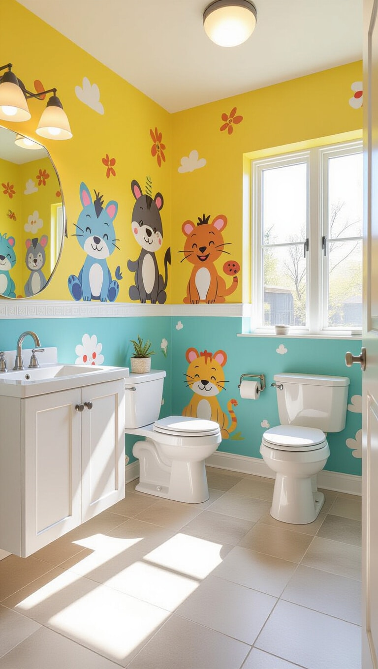 Kids’ Bathroom Silly Animal Prints