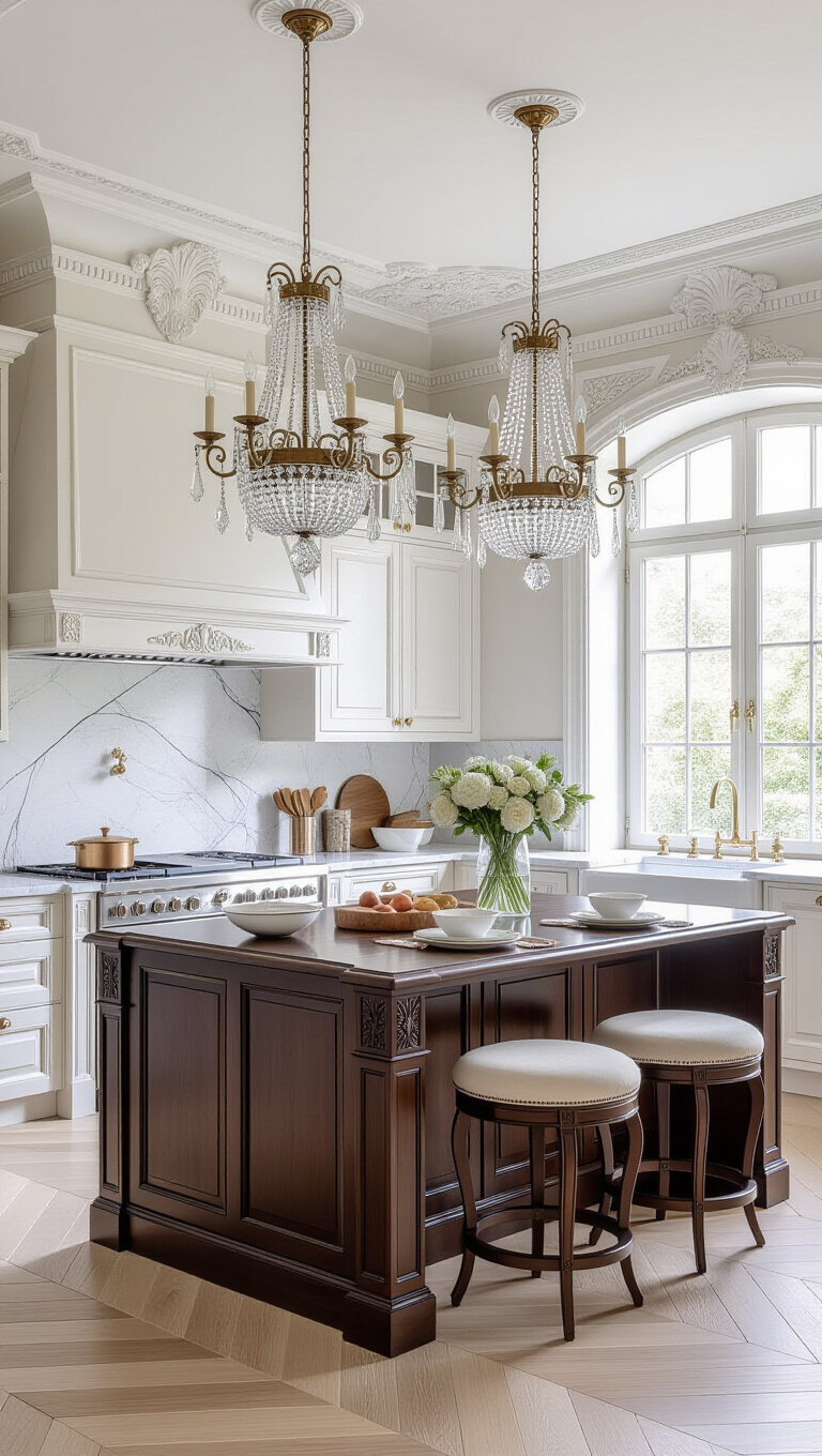Luxurious Chambre-style Blue and White Kitchen