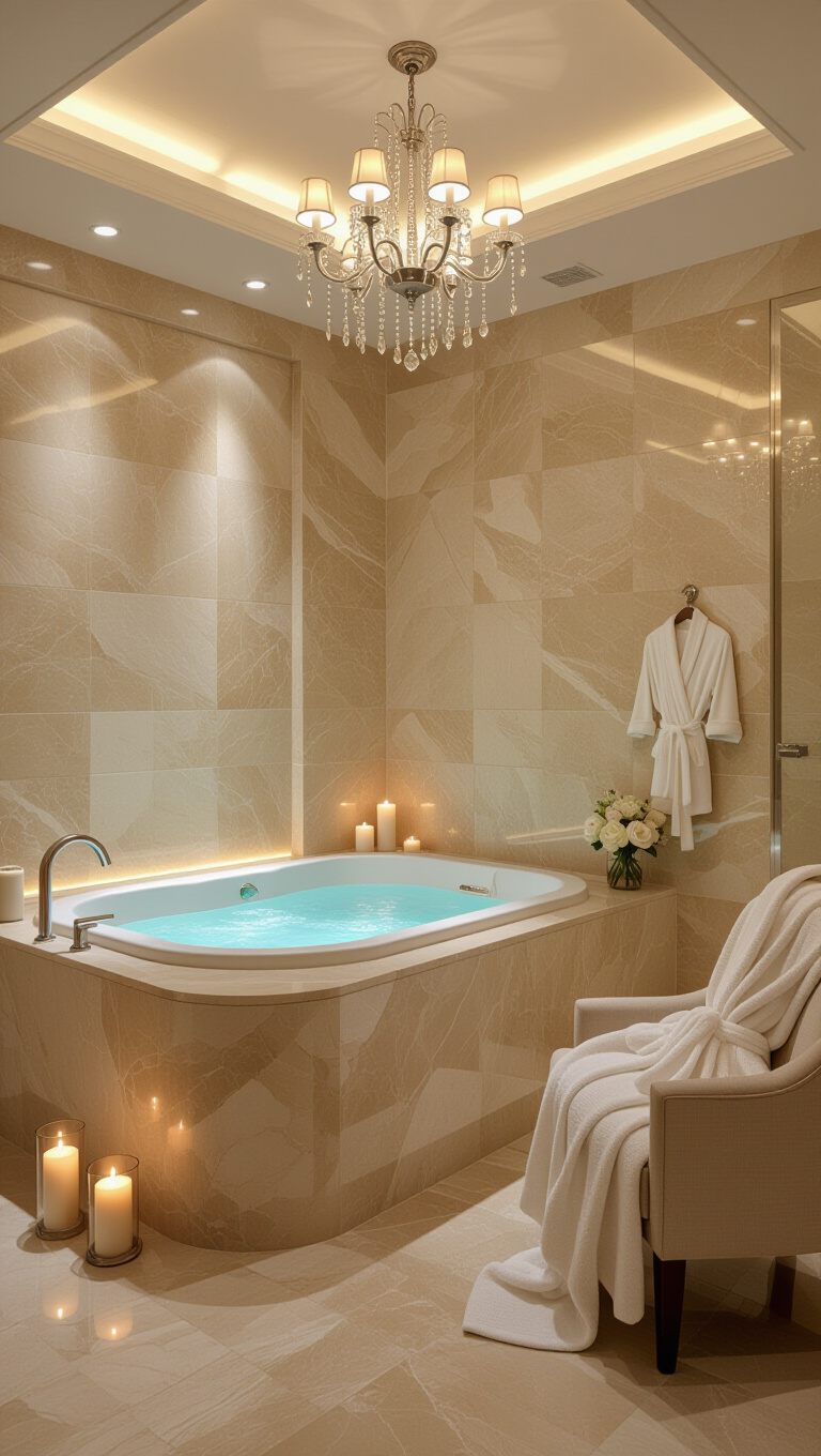Luxurious Spa-Inspired Beige Marble Retreat