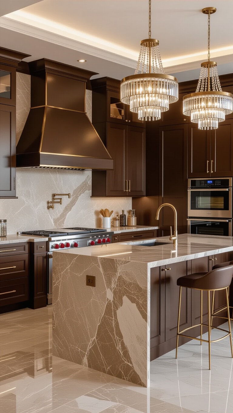 Luxury Light Brown Marble Kitchen