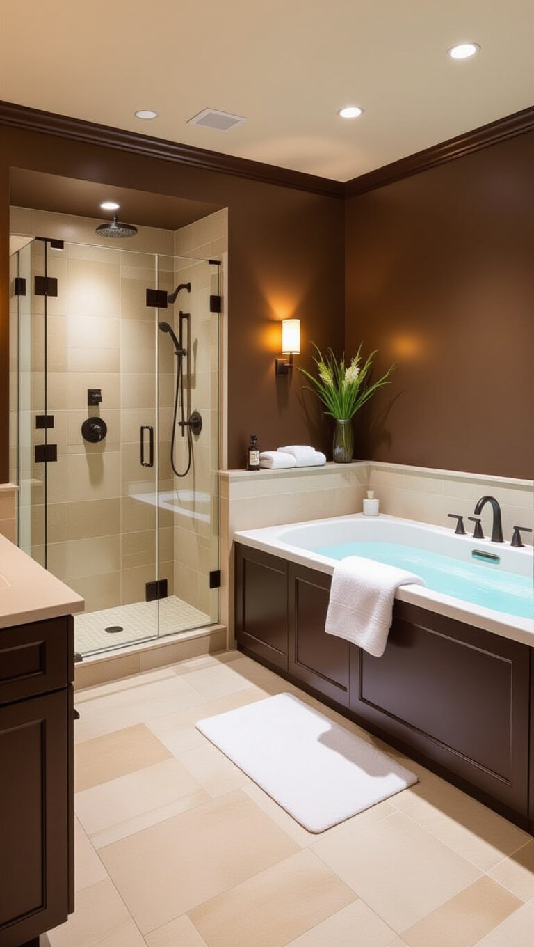 Luxury Spa Brown Bathroom Experience