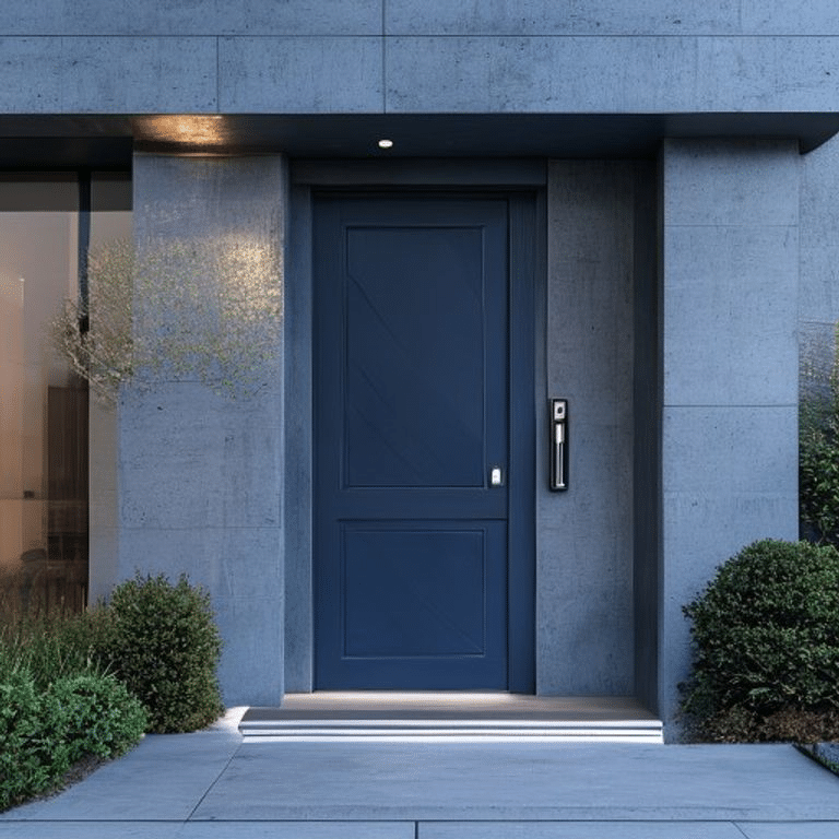 Matte Navy Blue Steel Door
