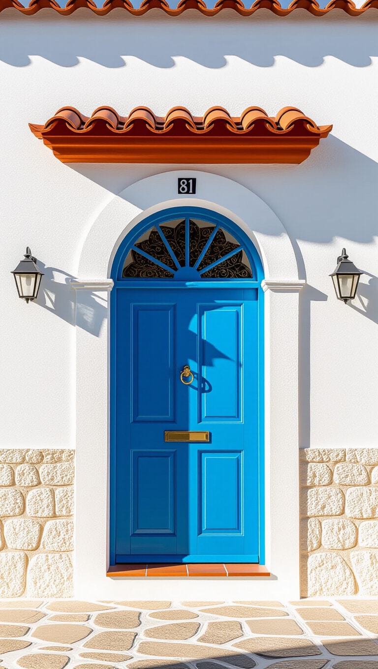 Mediterranean Blue Paneled Door