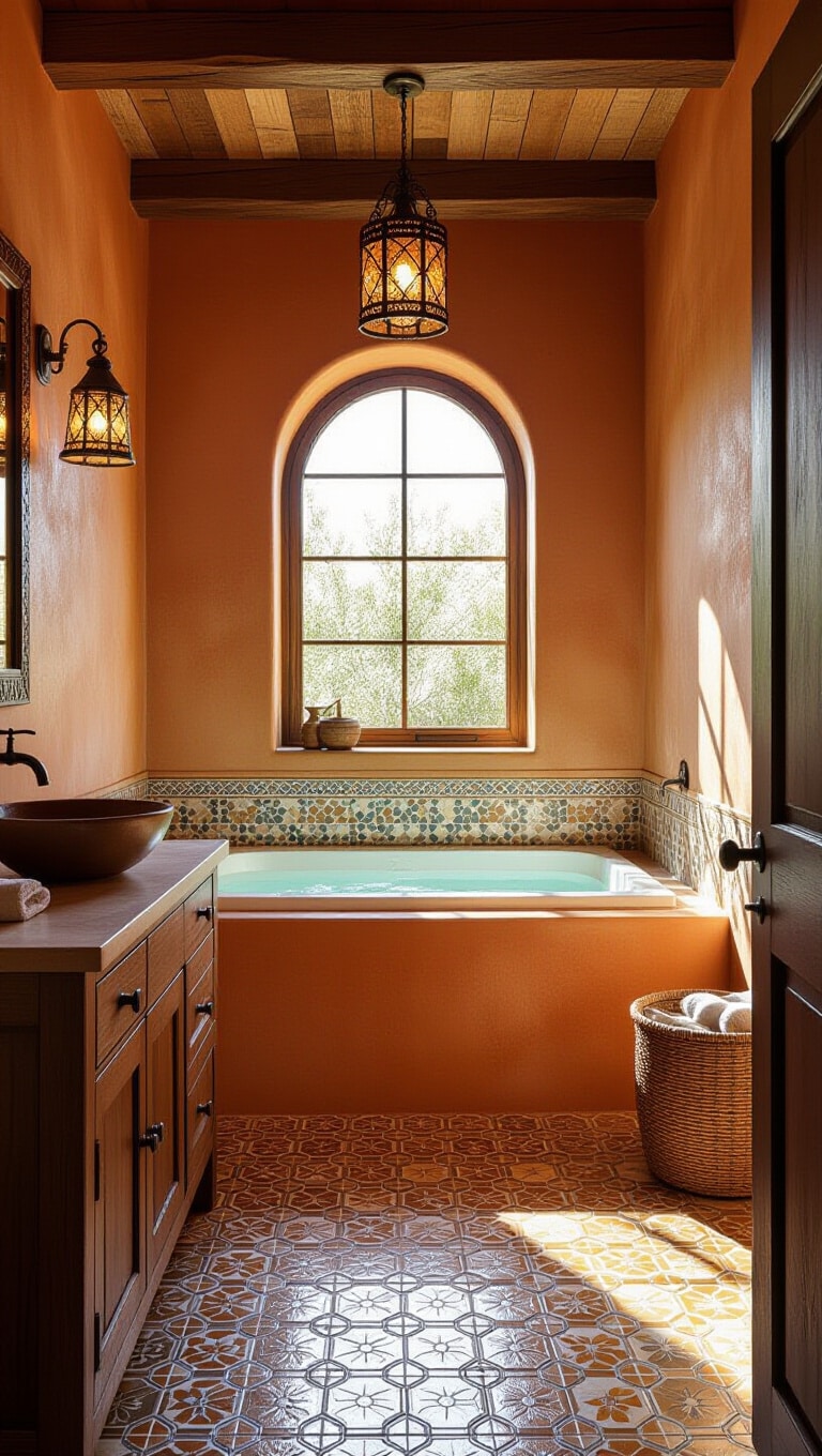 Mediterranean Brown Bathroom Retreat