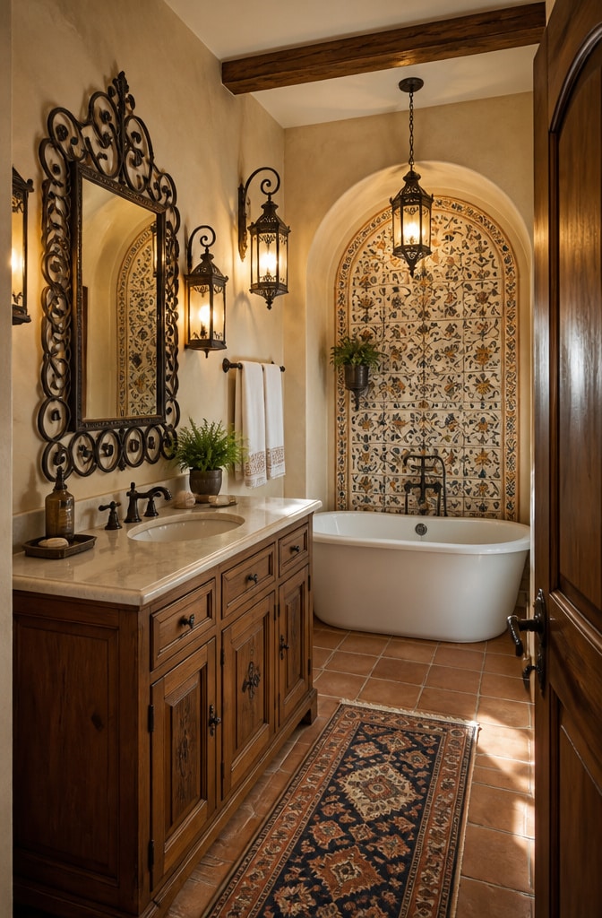 Mediterranean Villa Guest Bathroom