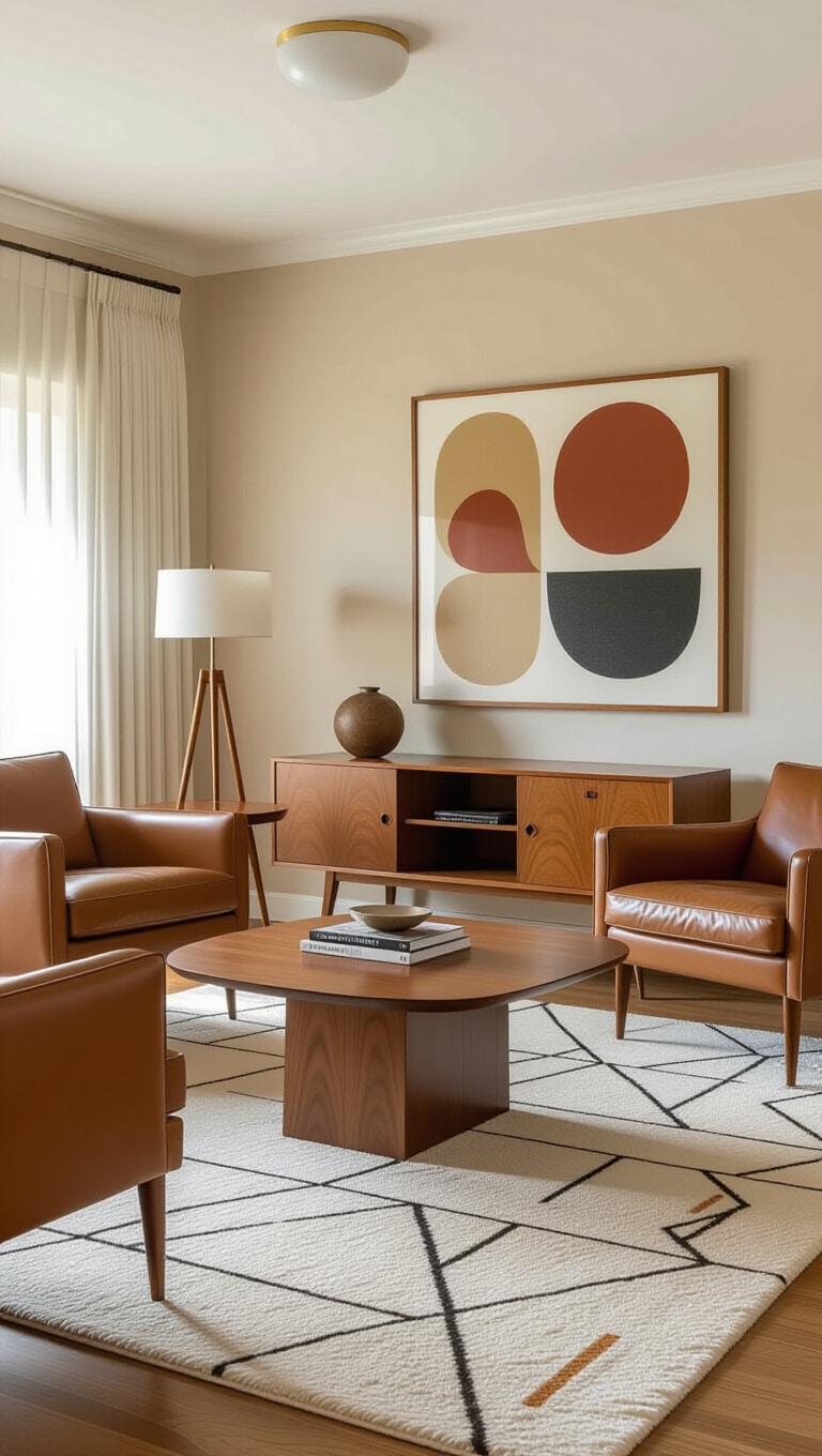 Mid-Century Brown Living Room Charm