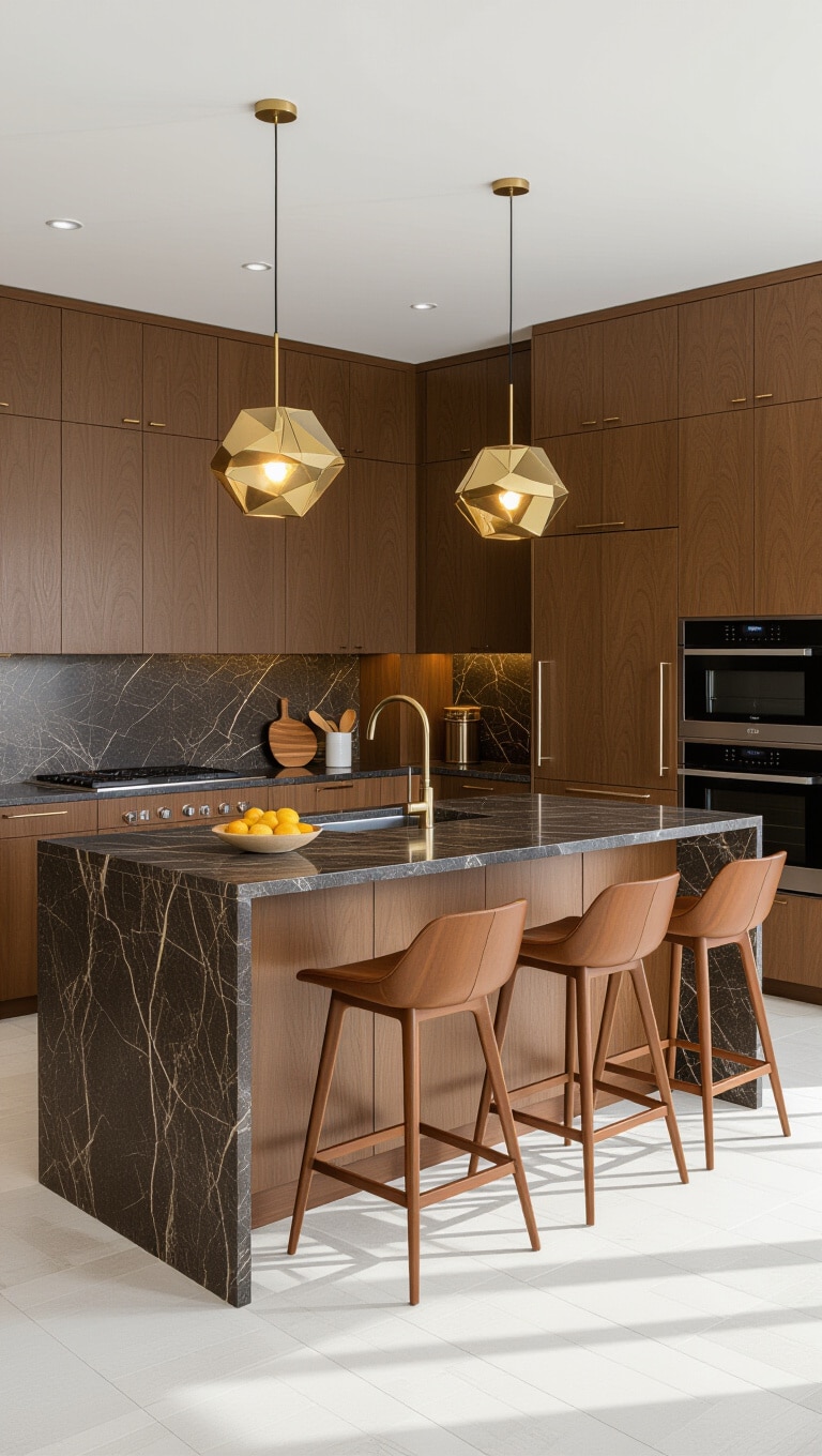 Mid-Century Modern Baltic Brown Kitchen
