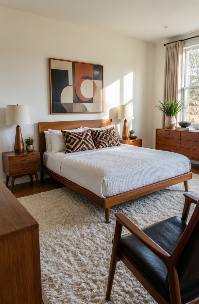 Mid-Century Modern Bedroom Layout