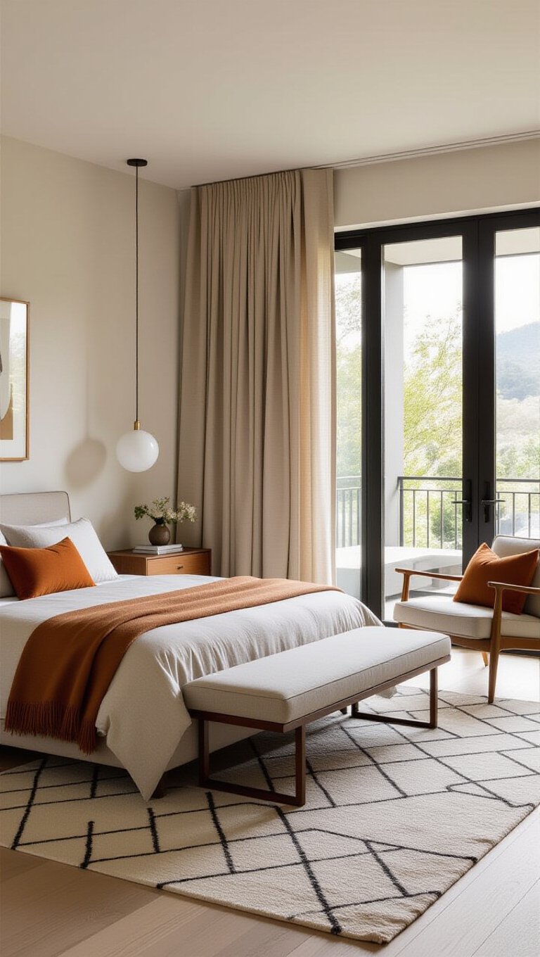 Mid-Century Modern Beige Bedroom