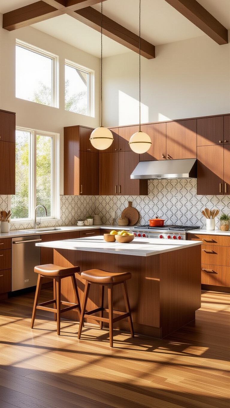 Mid-Century Modern Brown Kitchen
