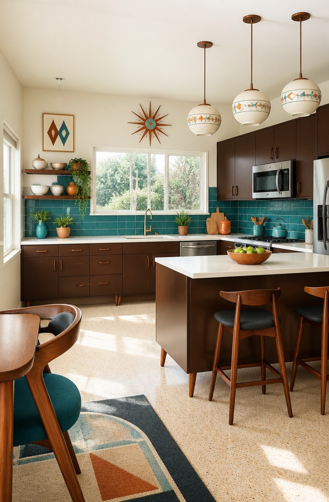 Mid-Century Modern Chocolate Brown Cabinets