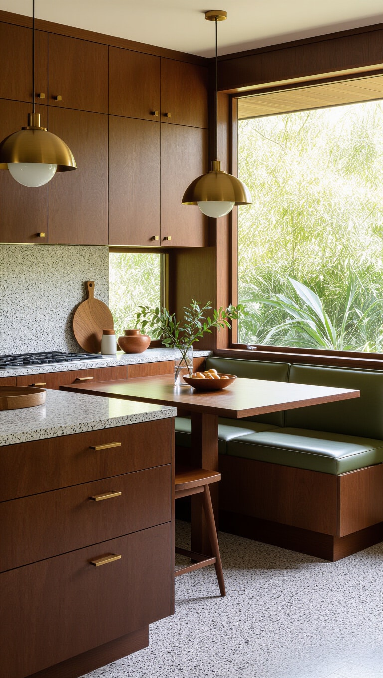 Mid-Century Modern Dark Brown Kitchen