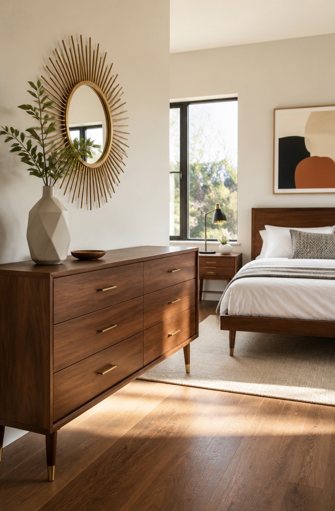 Mid-Century Modern Dresser Decor Bedroom