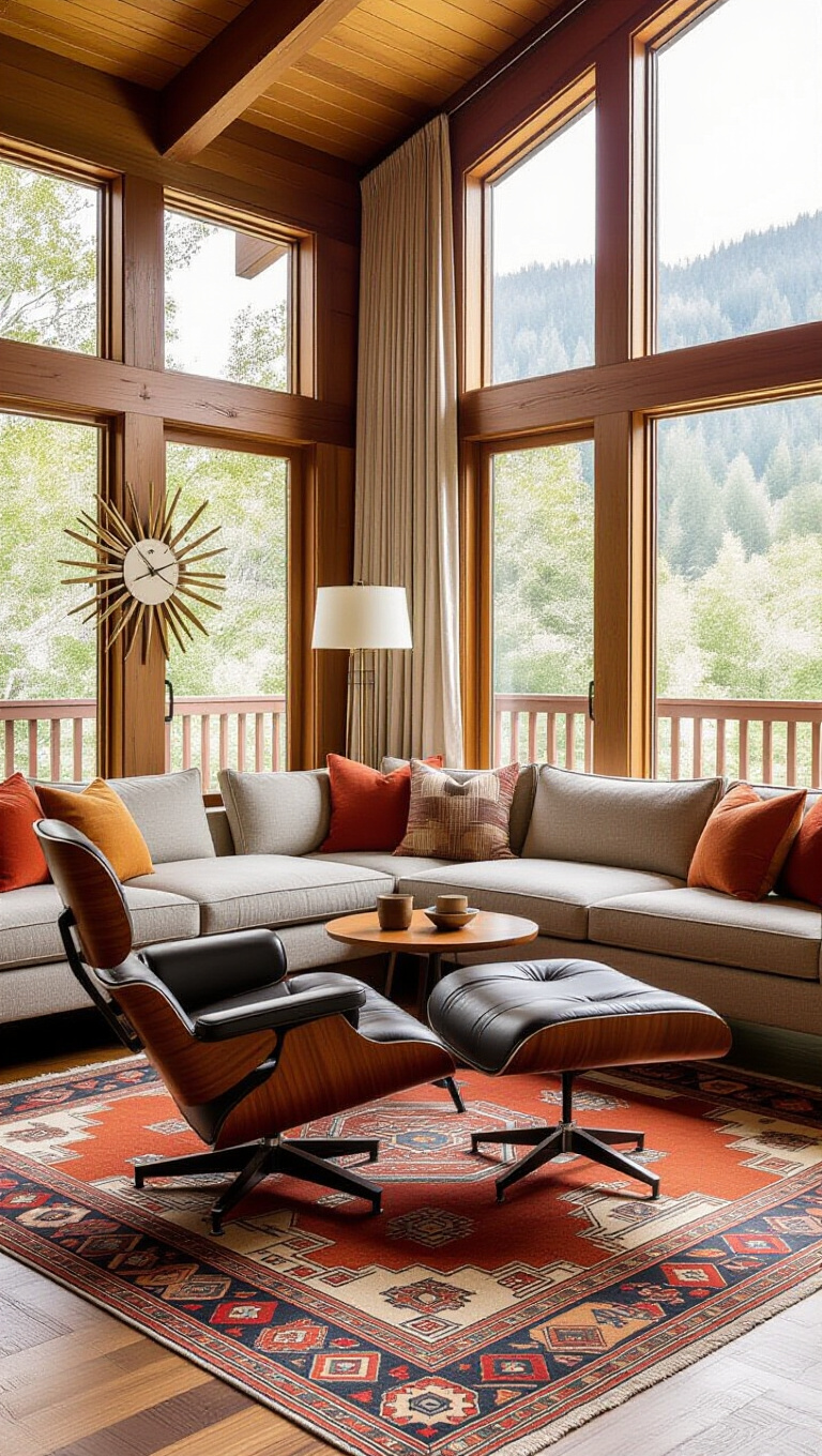 Mid-Century Modern Light Brown Living Room