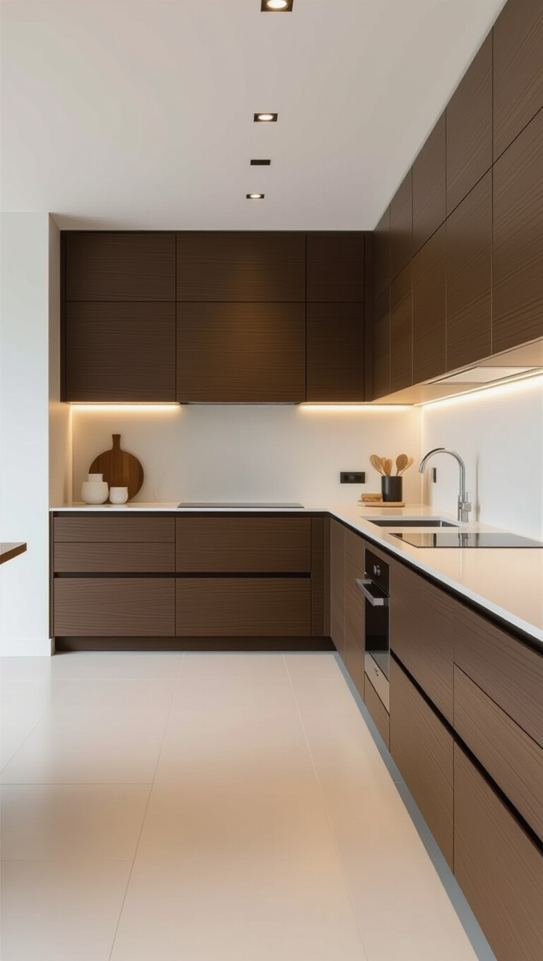 Minimalist Brown Kitchen Design