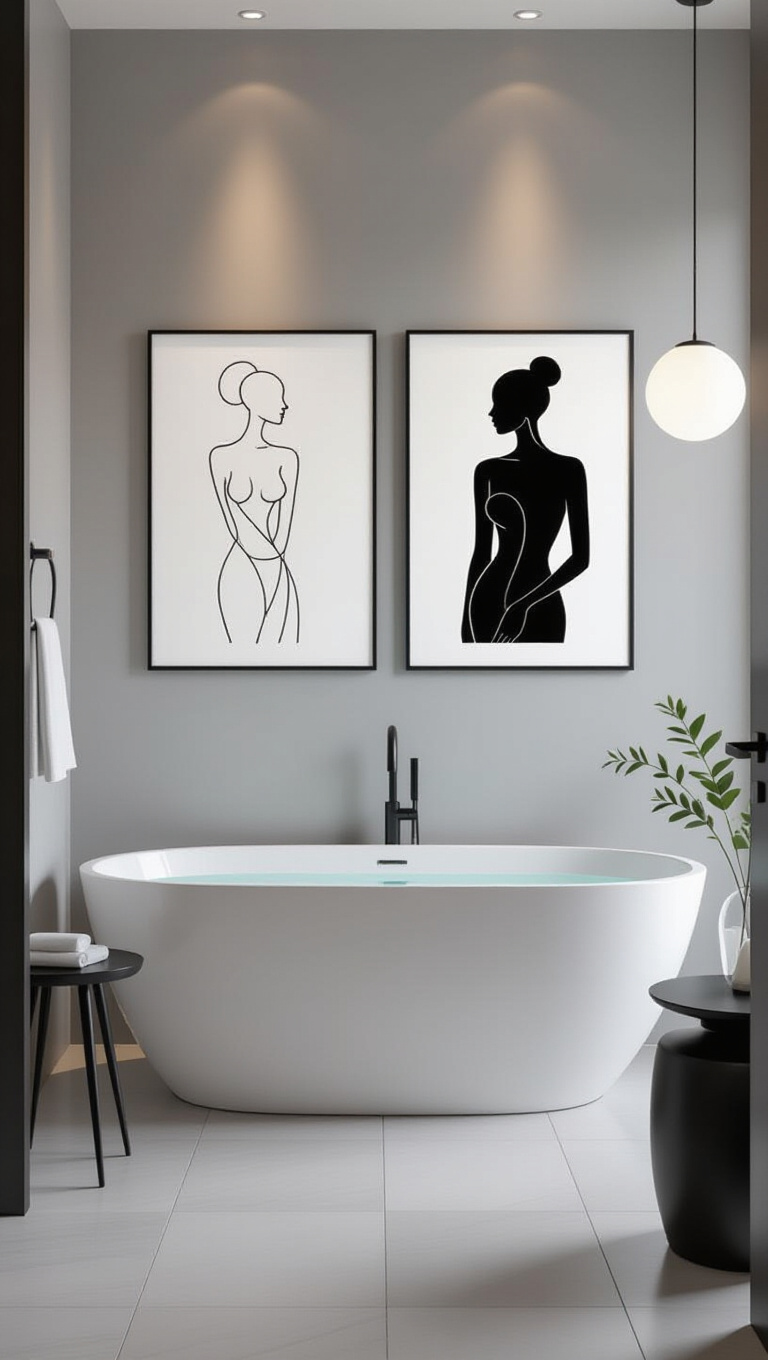 Minimalist Monochrome Line Art