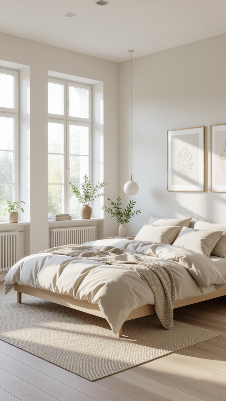 Minimalist Scandinavian Clean Girl Bedroom