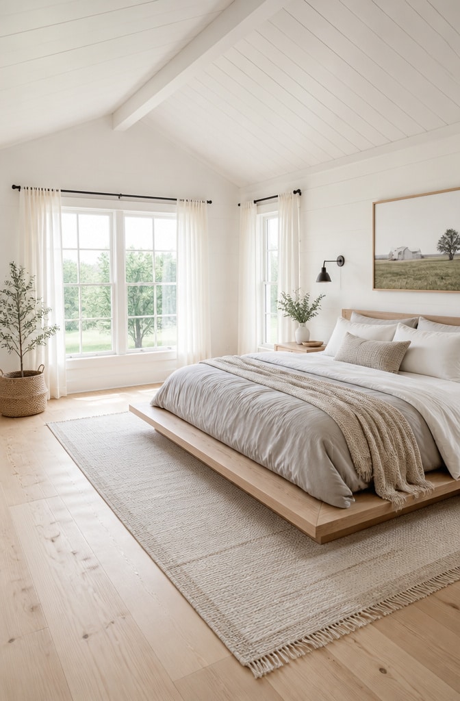 Minimalist Scandinavian Farmhouse Bedroom