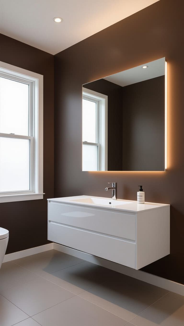 Modern Brown Bathroom with Sleek Minimalism