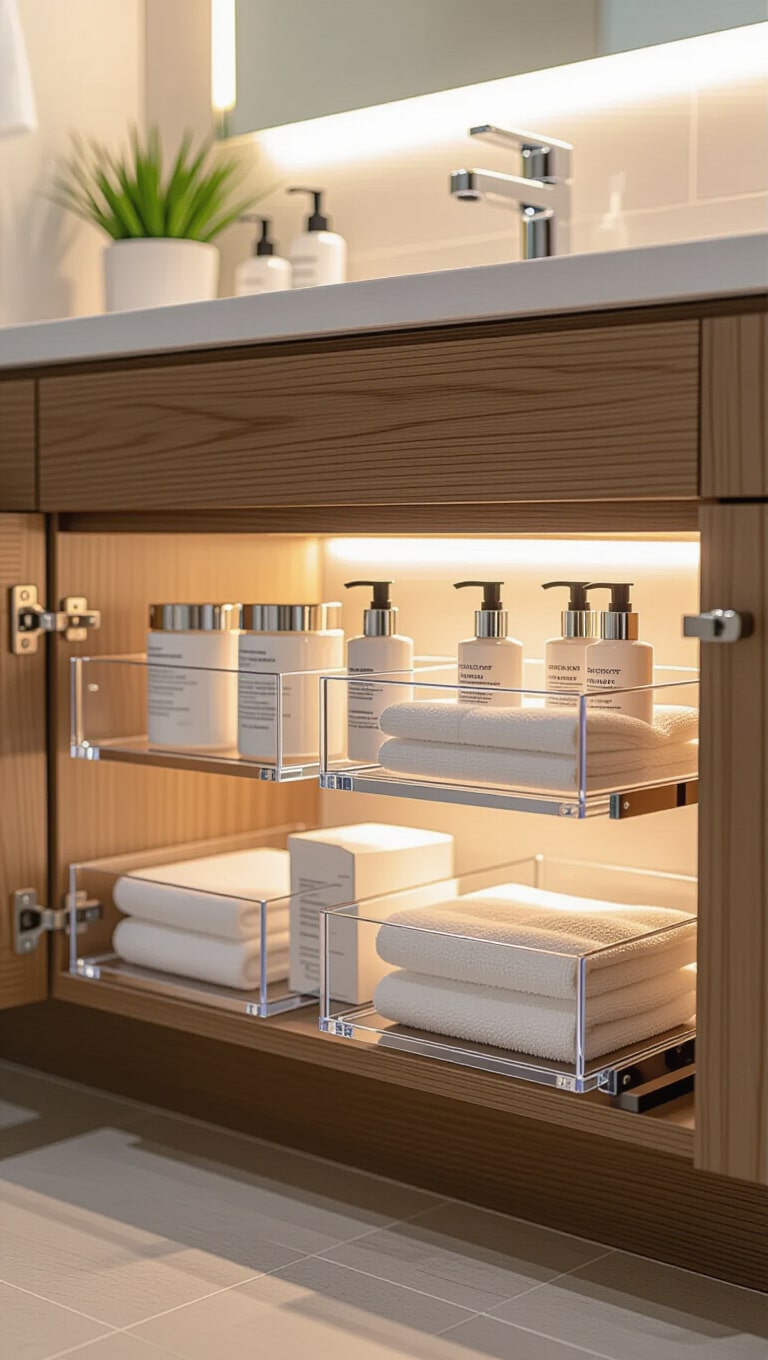 Modern Clear Acrylic Drawers Setup