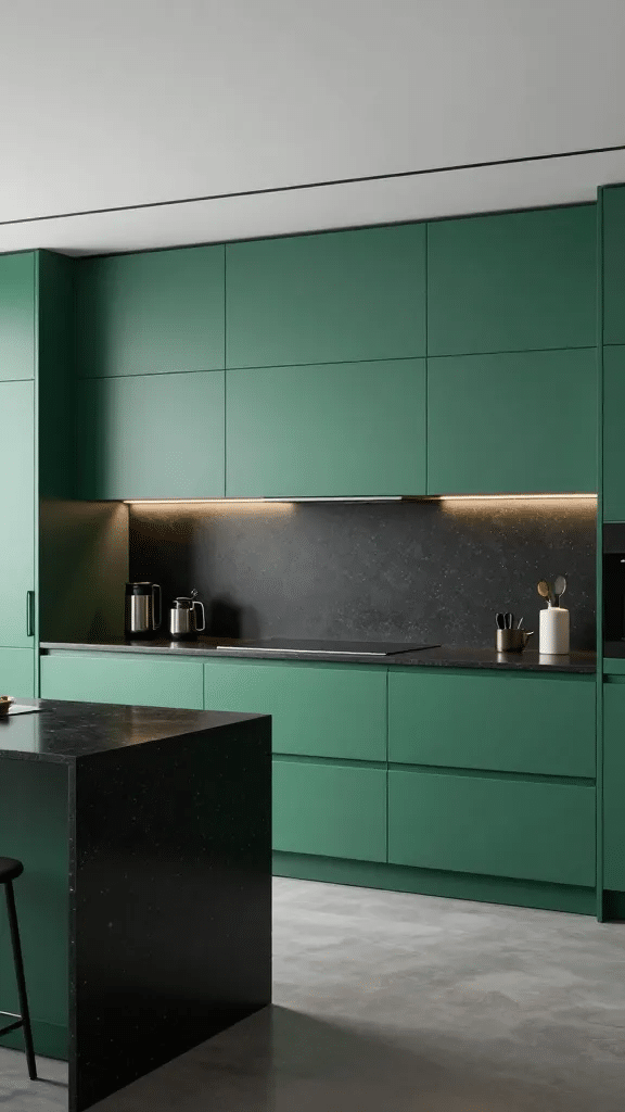 Modern Emerald Green Matte Cabinets