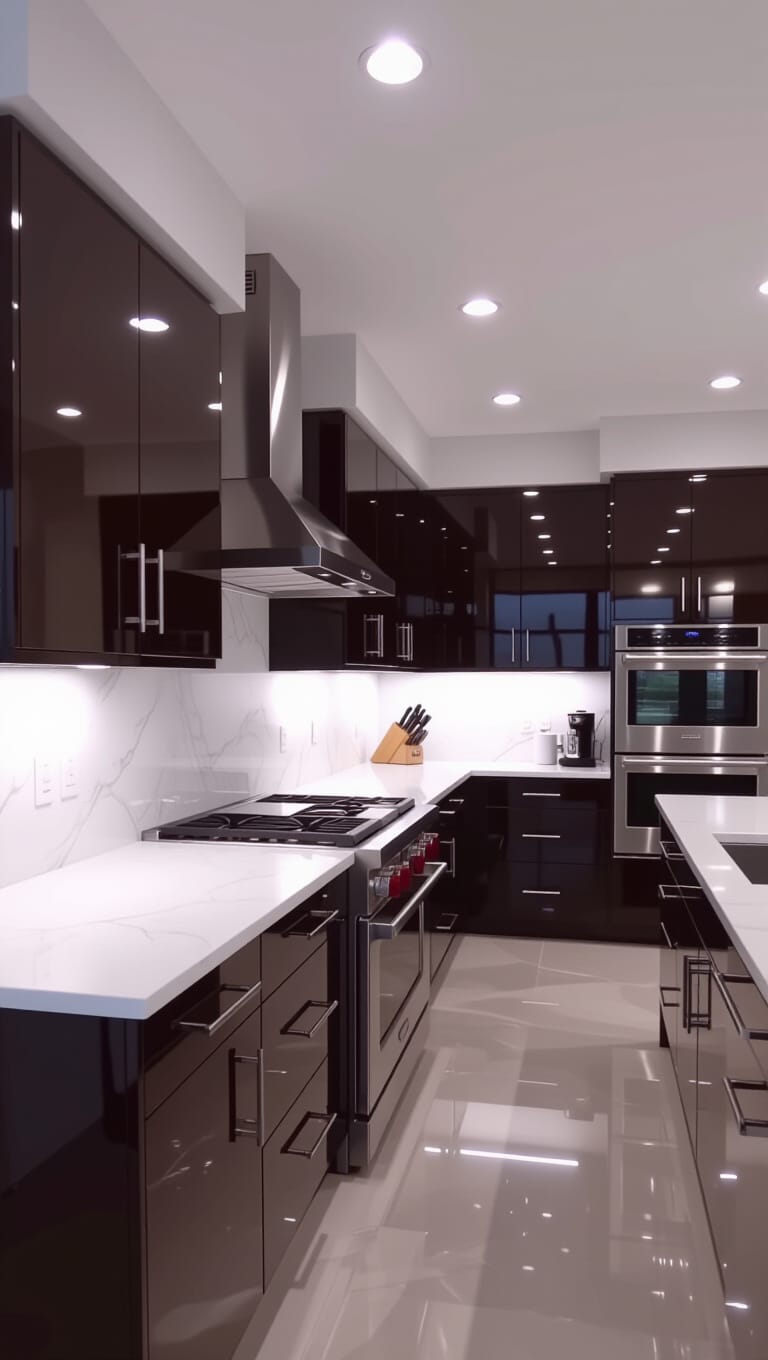 Modern Espresso Brown Kitchen Cabinets