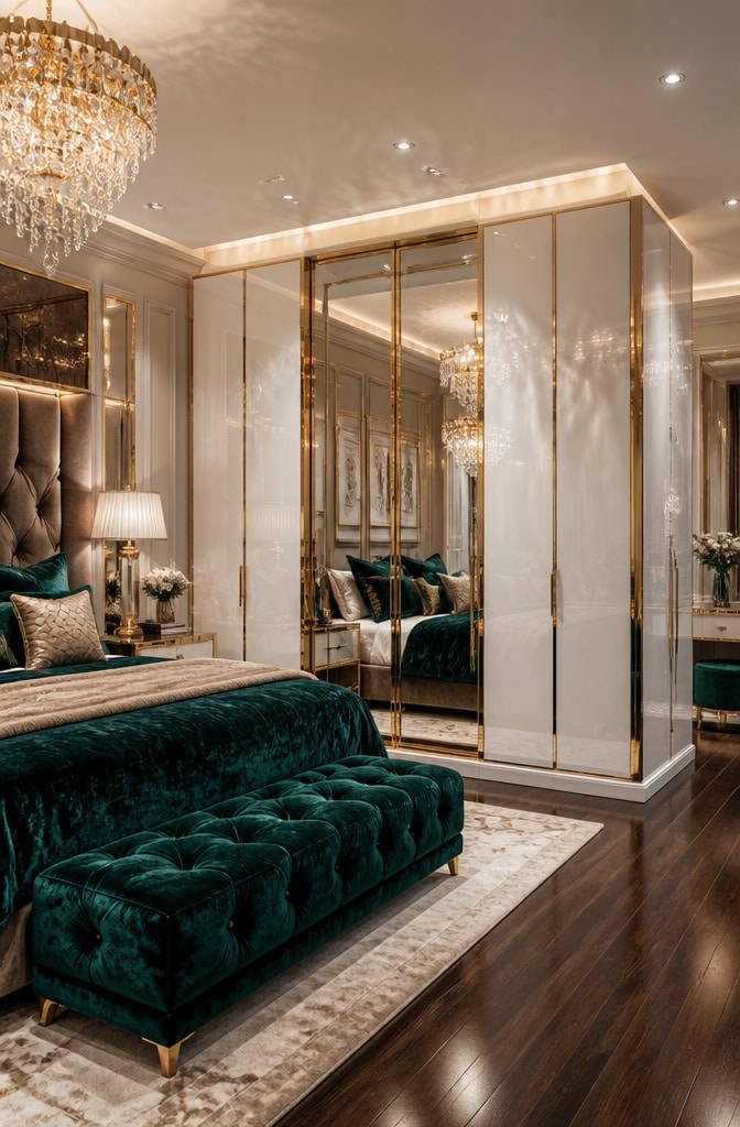 Modern Glam White Wardrobe Bedroom