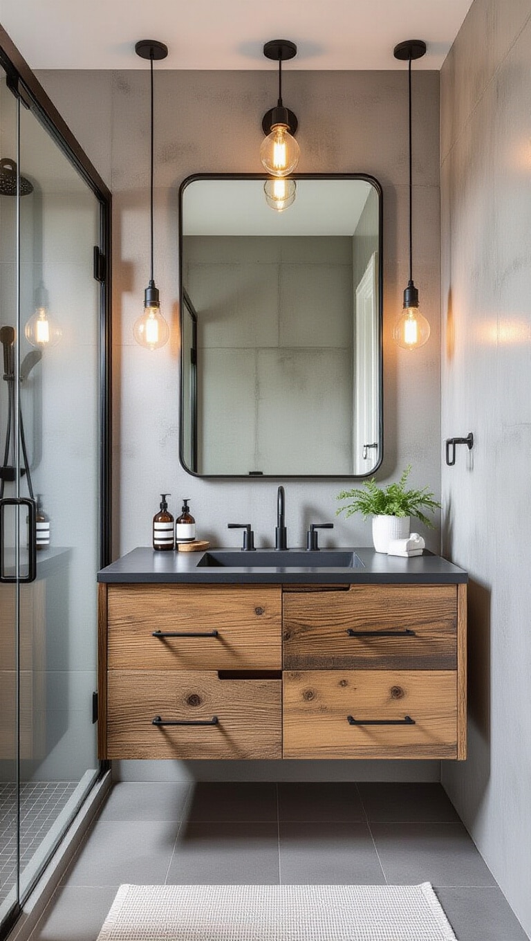 Modern Industrial Guest Bathroom
