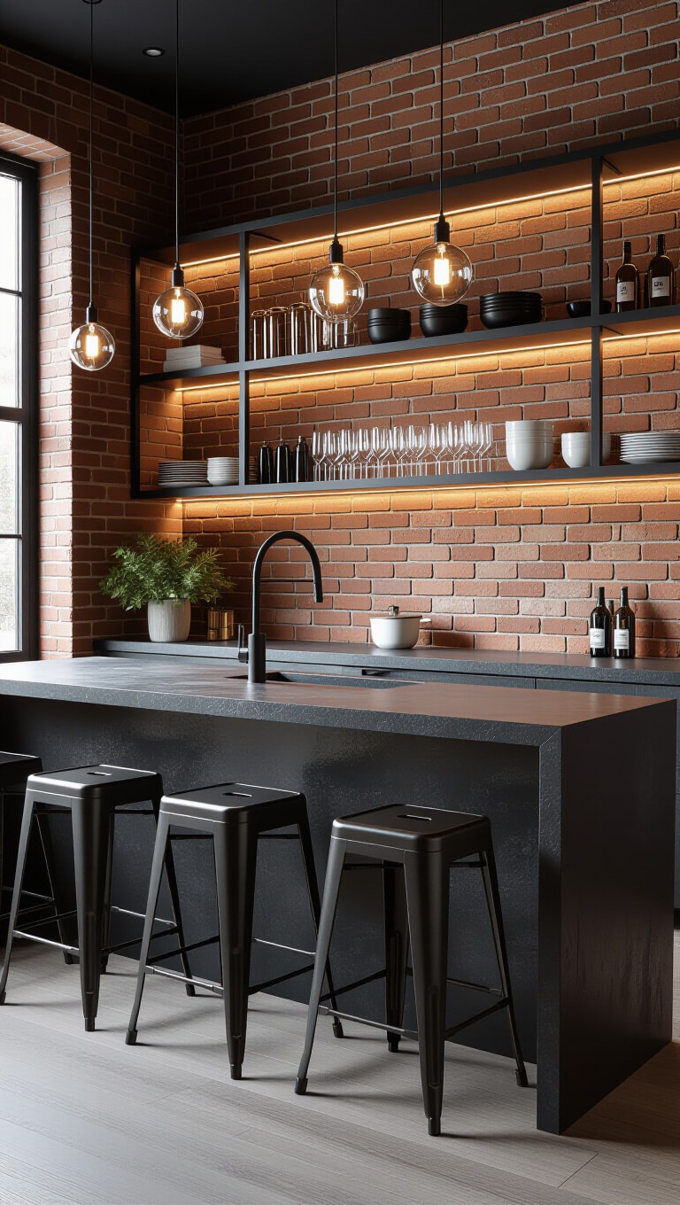 Modern Industrial Kitchen Corner Setup