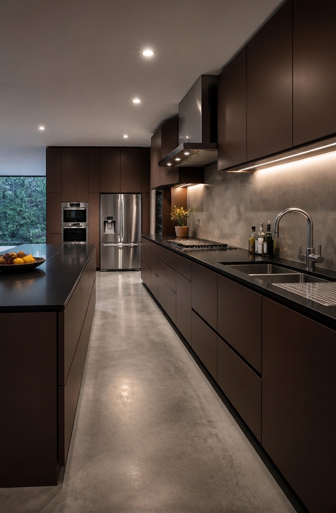 Modern Matte Chocolate Brown Cabinets