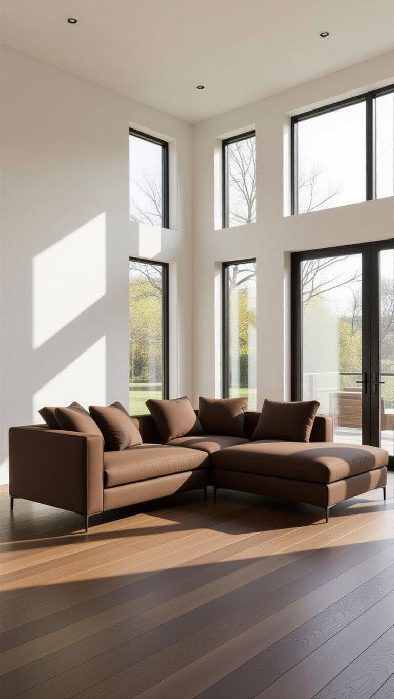 Modern Minimalist Brown Living Room
