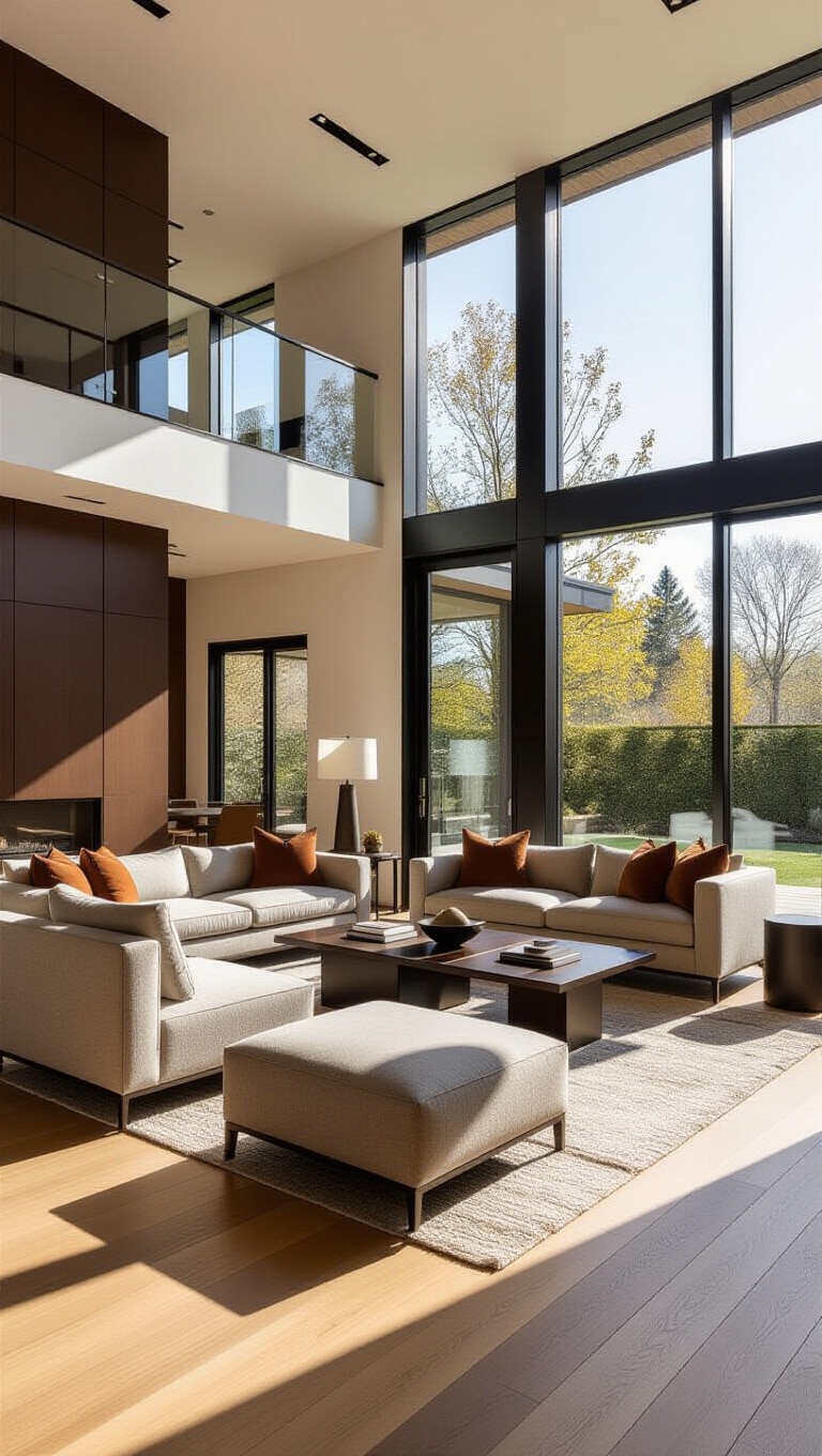 Modern Minimalist Brown Living Room