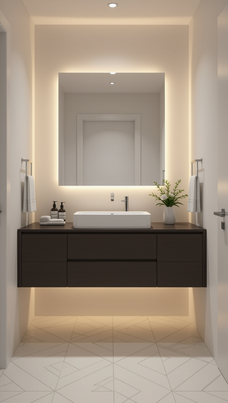 Modern Minimalist Brown Vanity