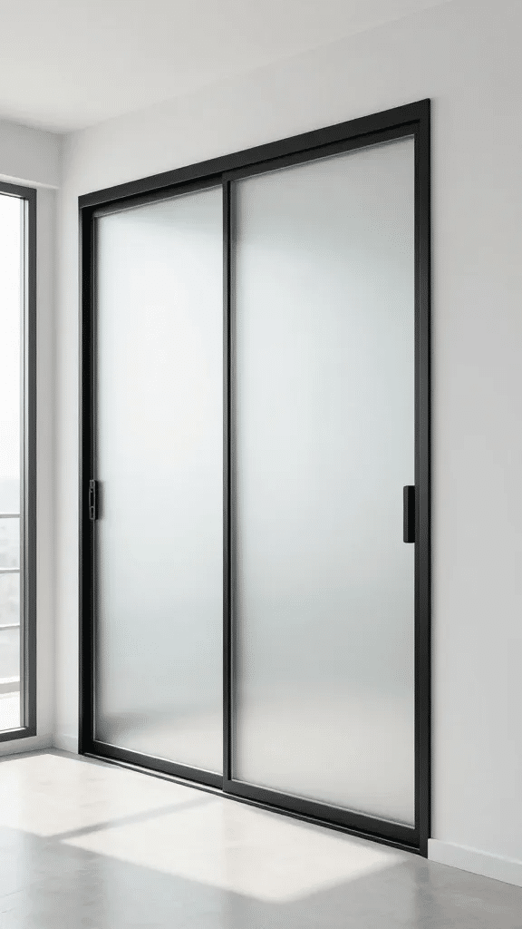 Modern Minimalist Frosted Glass Sliding Door
