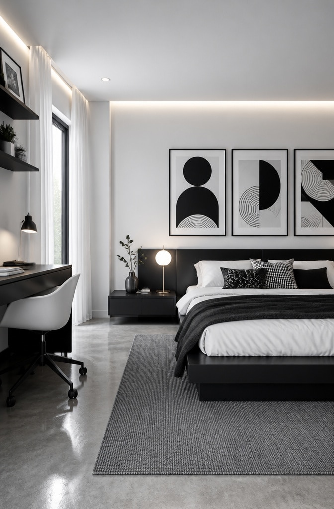 Modern Monochrome Teen Bedroom