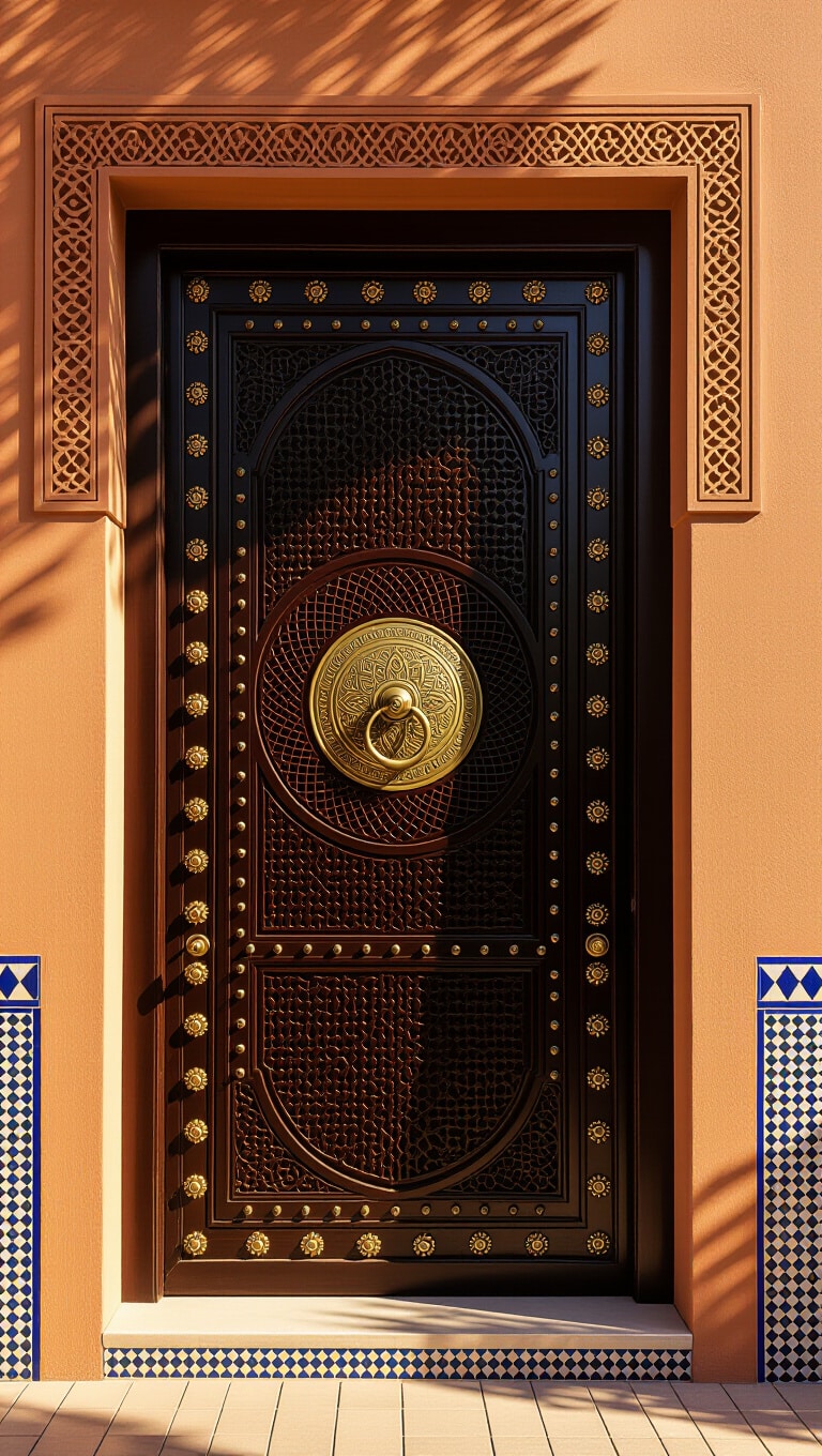 Moroccan Carved Wood Door