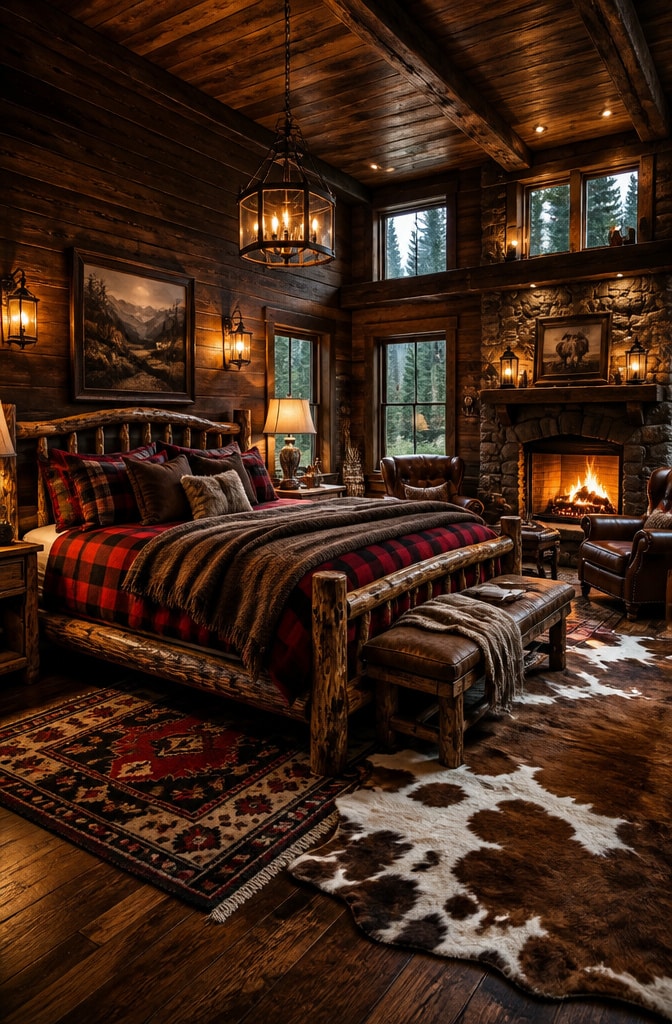 Mountain Lodge Country Farmhouse Bedroom