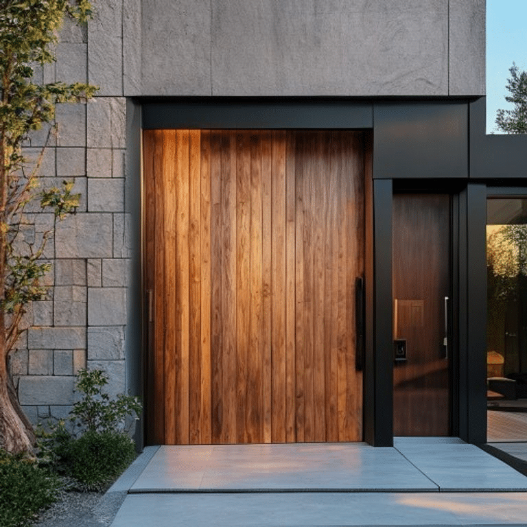 Natural Wood Slat Door