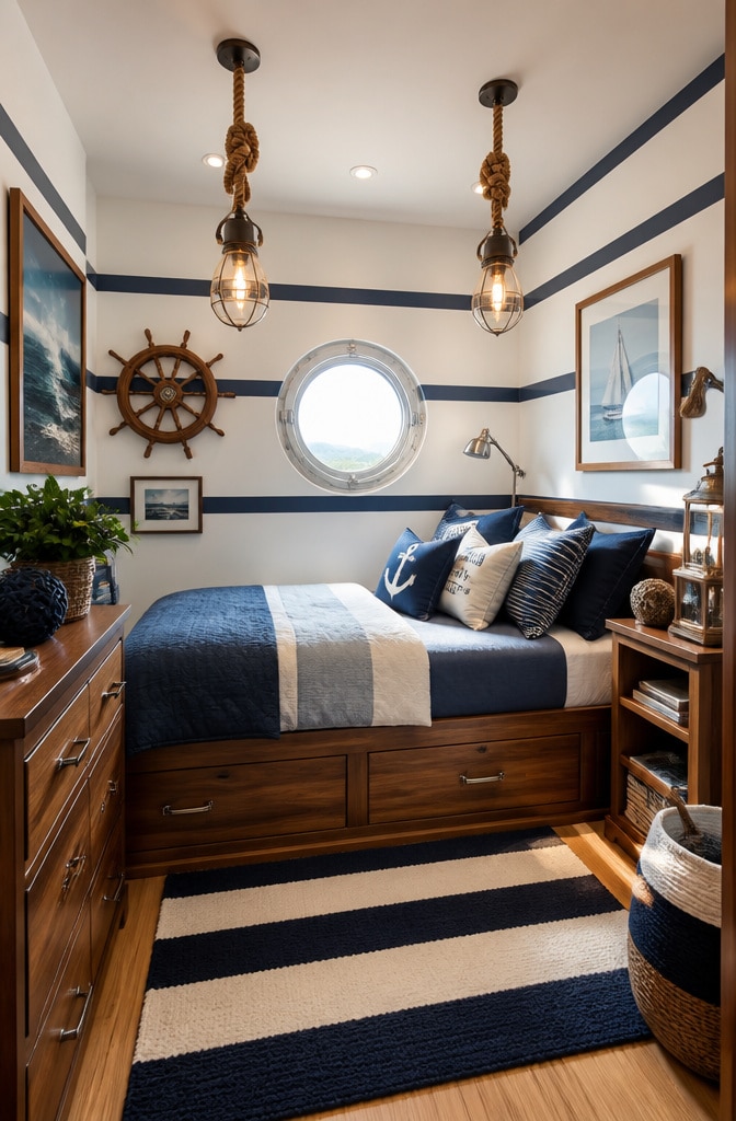 Nautical Inspired Small Bedroom
